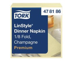 TORK Szalvéta, iparilag komposztálható, 1/8 hajtogatott, 1 rétegű, 39x39 cm, Premium, TORK "LinStyle", pezsgő