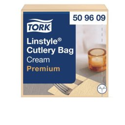 TORK Szervizszalvéta, iparilag komposztálható, 1 rétegű, 39x39 cm, Premium, TORK "LinStyle", krém