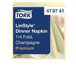 TORK Szalvéta, iparilag komposztálható, 1/4 hajtogatott, 1 rétegű, 39x39 cm, Premium, TORK "LinStyle", pezsgő
