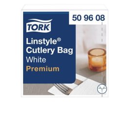 TORK Szervizszalvéta, iparilag komposztálható, 1 rétegű, 39x39 cm, Premium, TORK "LinStyle", fehér