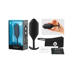 b-Vibe Snug Plug 4 - dupla golyós anál plug (257 g, fekete)