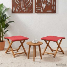 vidaXL Hintaágy 2 pcs Tömör Eukaliptusz Fa Piros