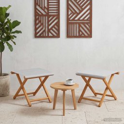 vidaXL Hintaágy 2 pcs Tömör Eukaliptusz Fa Krémszínű