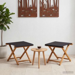 vidaXL Hintaágy 2 pcs Tömör Eukaliptusz Fa Fekete