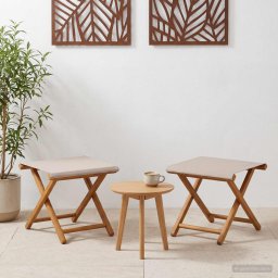 vidaXL Hintaágy 2 pcs Tömör Eukaliptusz Fa Bézs
