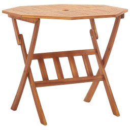 vidaXL tömör akácfa összecsukható kerti asztal 90 x 75 cm