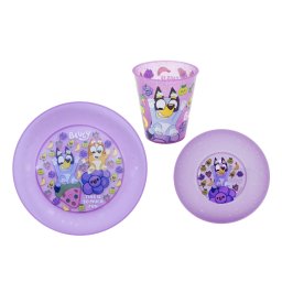 Bluey étkészlet szett/3db , tányér,mély tálka és pohár 285ml