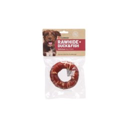 Flamingo Rawhide Ring + duck & fish - nyersbőr + kacsa és hal 90 g