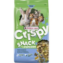 Versele-Laga Crispy Snack with Popcorn - könnyű és ropogós snack-keverék puffasztott kukoricával, nyulak és rágcsálók számára. 12,5 kg