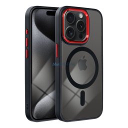 COLOR EDGE MAG COVER MagSafe-kompatibilis tok iPhone 17 Pro - fekete-piros átlátszó