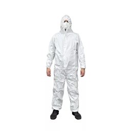 Munkavédelmi overál, hosszú ujjú vízlepergető kapucnis 3XL fehér