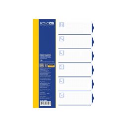 Elválasztólap, A4, prespán mintás 160 micron, 6 részes, PP Economix