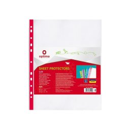 Genotherm lefűzhető, A4, PP 40 micron fényes Optima piros csíkkal 20 db/csomag