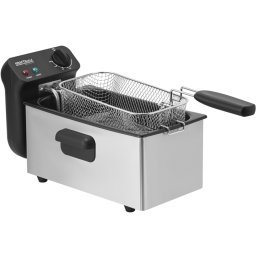 Kraft&Dele Rozsdamentes acél olajsütő, 3 L, 2300 W, 130-190°C, Tápkábel tárolórekeszel, KD4331