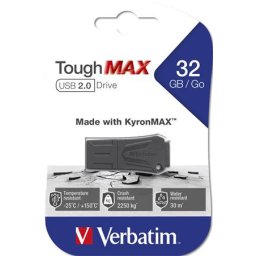 VERBATIM Pendrive, 32GB, USB 2.0, extra ellenálló, VERBATIM "ToughMAX", fekete