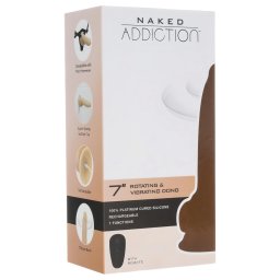 Naked Addiction Rotating 7 - forgófejes vibrátor (18 cm) - natúr