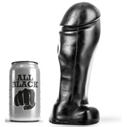 ALL BLACK - 22 cm-es szles talp dild