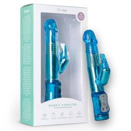 Easy Toys - forgófejes klitoriszágas vibrátor szárán forgó gyöngysorral (kék)