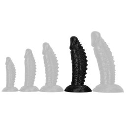 Pirlik Dildó 26 cm hosszú, bordázott PVC fekete