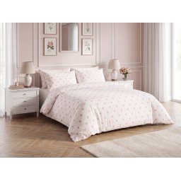 Pamut ágyneműhuzat HEARTIS PINK krémszínű Ágyneműhuzat mérete: 70 x 80 cm | 140 x 200 cm