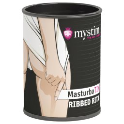 mystim MasturbaTIN Ribbed Rita - lamellás maszturbátor férfiaknak (fehér)