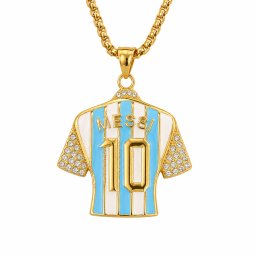 Arany színű Messi 10 acél focimezes nyaklánc