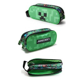 Ovális két rekeszes Minecraft tolltartó 23 cm