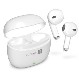 CONNECT IT True Wireless SonicBass fülhallgató mikrofonnal, FEHÉR, Fehér