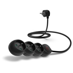 CONNECT IT hosszabbító kábel 230 V, 3 aljzat, 1,5 m, kapcsolóval (fekete)