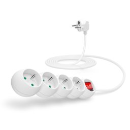 CONNECT IT hosszabbító kábel 230 V, 4 aljzat, 3 m, kapcsolóval (fehér)