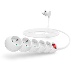 CONNECT IT hosszabbító kábel 230 V, 5 aljzat, 5 m, kapcsolóval (fehér)