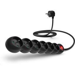 CONNECT IT hosszabbító kábel 230 V, 6 aljzat, 5 m, kapcsolóval (fekete)