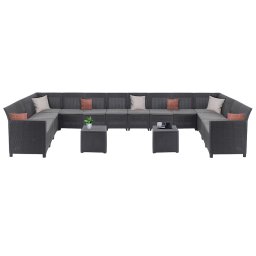 Claire IV 14 személyes kerti bútor garnitúra vigo tárolós asztallal grafit