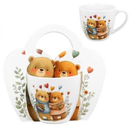 Szerelmes macis porcelán bögre díszcsomagolásban - 460 ml