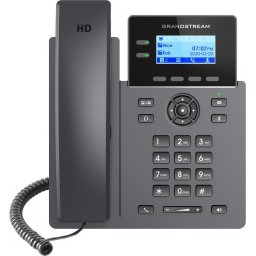 Grandstream GRP2602P SIP-telefon, 2,21 hüvelykes háttérvilágításos LCD-kijelző, 4 SIP-fiók, 2×100 Mbit-es port, PoE