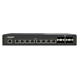 QNAP menedzselt ipari switch QSW-IM3216-8S8T: 16x 10G port (8x 10Gb SFP és 8x 10Gb RJ-45)