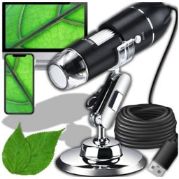 Digitális oktató mikroszkóp gyerekeknek, USB Zoom 1600X, 2MP, 8 LED