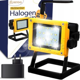 Hordozható akkus reflektor LED lámpa, hálózati töltővel, 30 W, RT