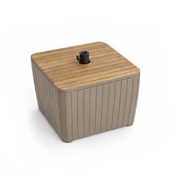 Deco Luzon műrattan napernyőtartós kerti asztal