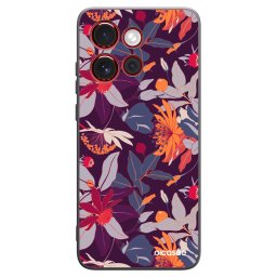 Fekete szilikon tok az alábbi mobiltelefonokra Motorola Edge 60 Neo 5G - Purple Leaf