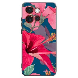 Fekete szilikon tok az alábbi mobiltelefonokra Motorola Edge 60 Neo 5G - Hibiscus