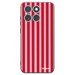 Fekete szilikon tok az alábbi mobiltelefonokra Motorola Edge 70 Fusion - Lines red