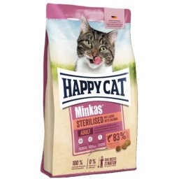 Happy Cat Minkas Sterilised Salmon - szárazeledel lazaccal macskák számára 10 kg