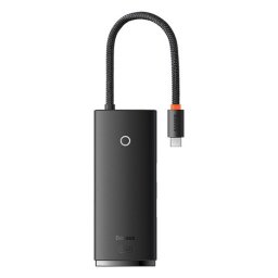 Baseus Lite 5-Port 1xHDMI, 3xUSB-A 1xUSB-C, USB-C HUB dokkoló állomás, 25cm, fekete