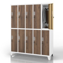 Jan Nowak(R) Bartek öltözőszekrény, 10 ajtós, fehér/dió, 1360x1720x450 mm: BARTEK Eco Design