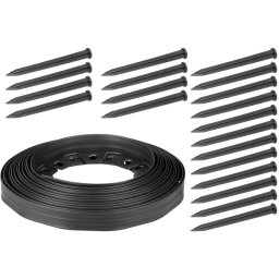 Szegély Strend Pro Garden, gyep, rugalmas, fekete, L-10 m, 4 cm