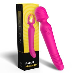 Masszzs vibrtor 9 rezgs, lland 42 C, USB tlts 22 cm rzsaszn