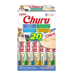 Inaba Cat Ciao Churu Mix - tonhal-csirke-fésűkagyló-sajt 20 x 14 g
