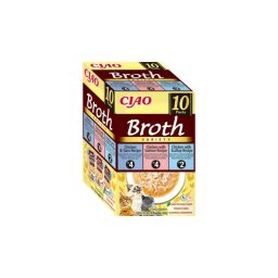 Inaba Cat Ciao Broth Variety - csirke-lazac, csirke-tonhal, csirke-fésűkagyló 10 x 40 g