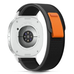 Tech-Protect Nylon Stripe Samsung Galaxy Watch 8 / 9 / Classic (40/44/46mm) szíj, fekete-narancs